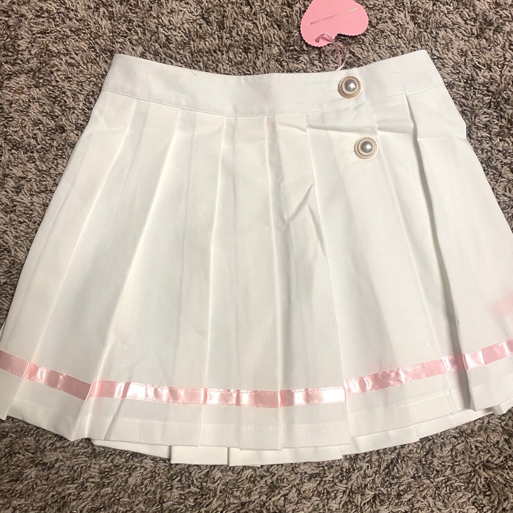 White pleated skirt sugar thrillz NEW dollskill